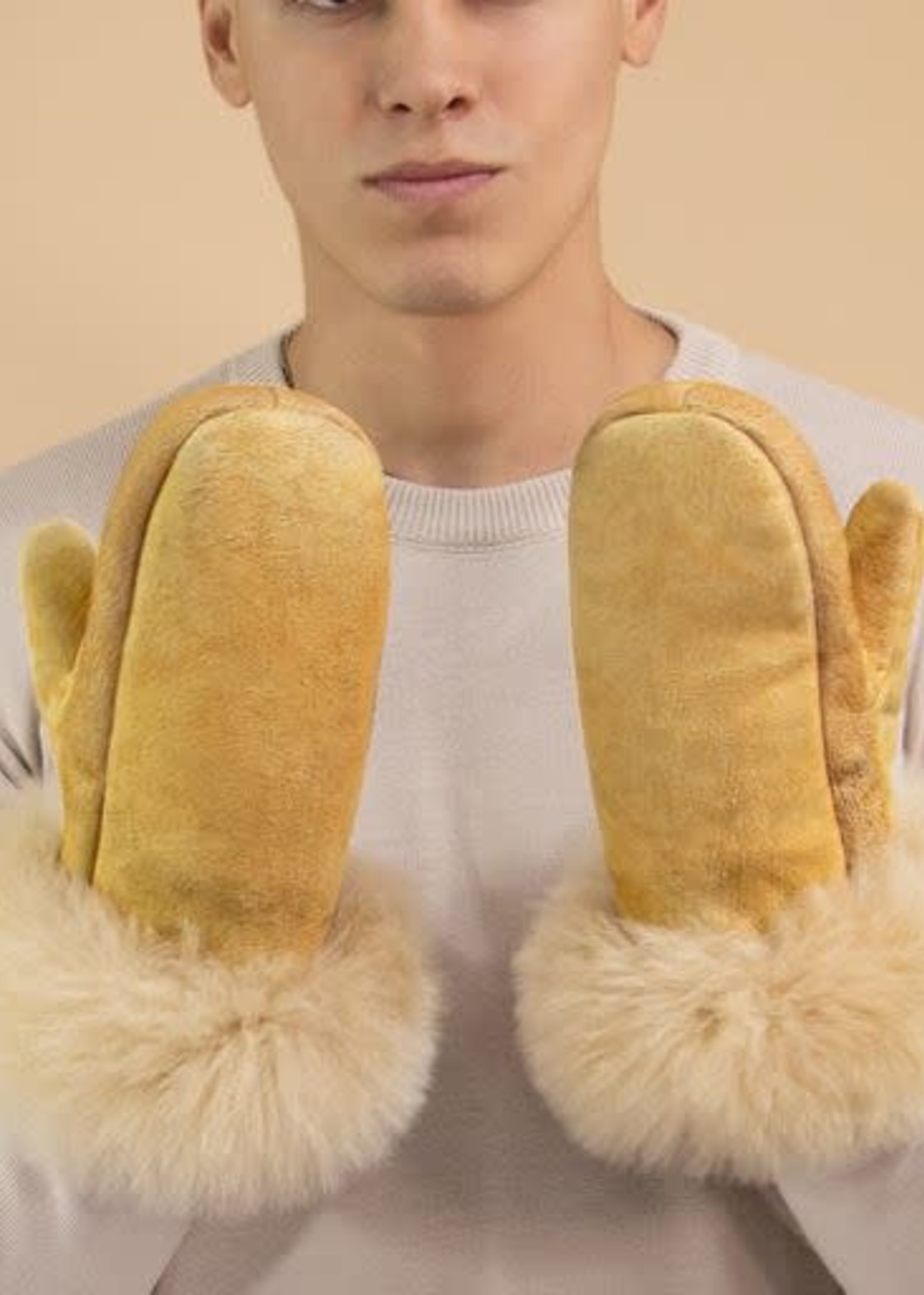 Illustrative example of alpaca fur gloves from Google Search