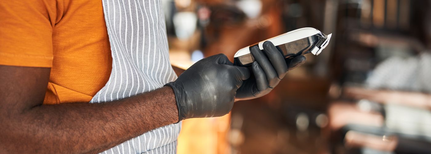 Illustrative example of barber gloves from Google Search