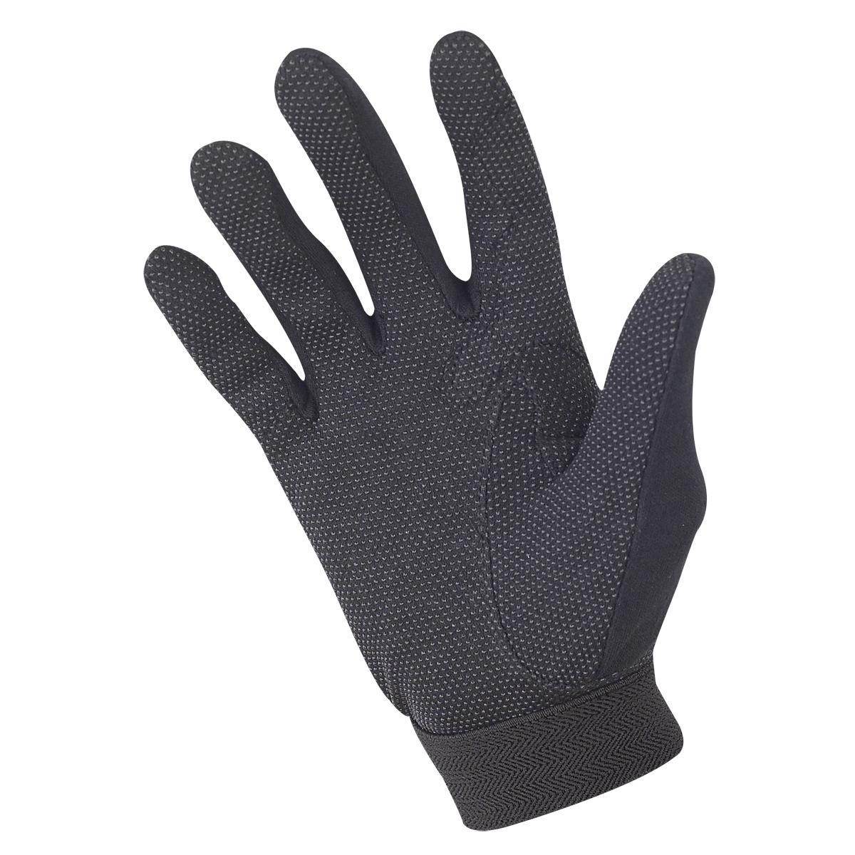 Illustrative example of black cotton gloves from Google Search