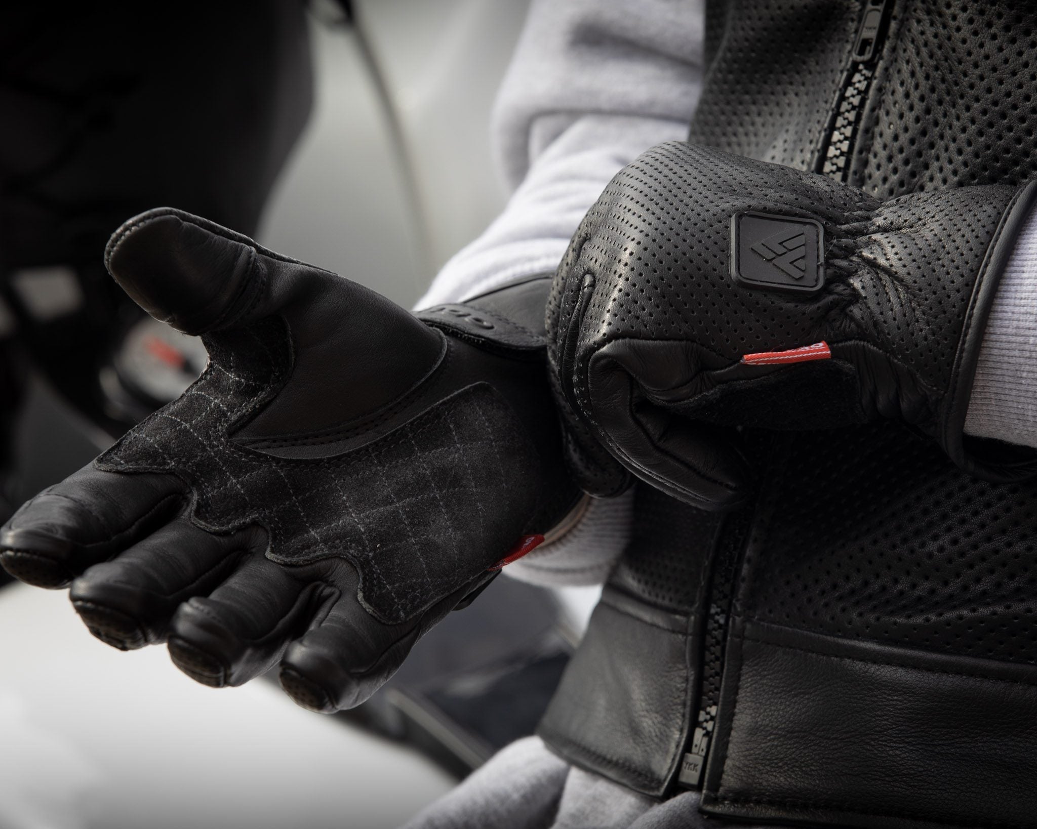 Illustrative example of black leather gloves from Google Search