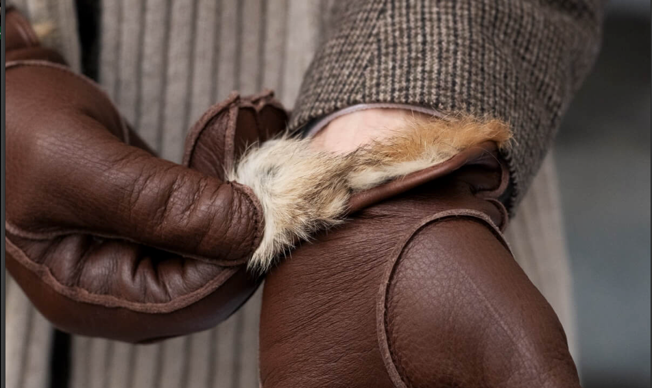 Illustrative example of fur lined leather gloves from Google Search