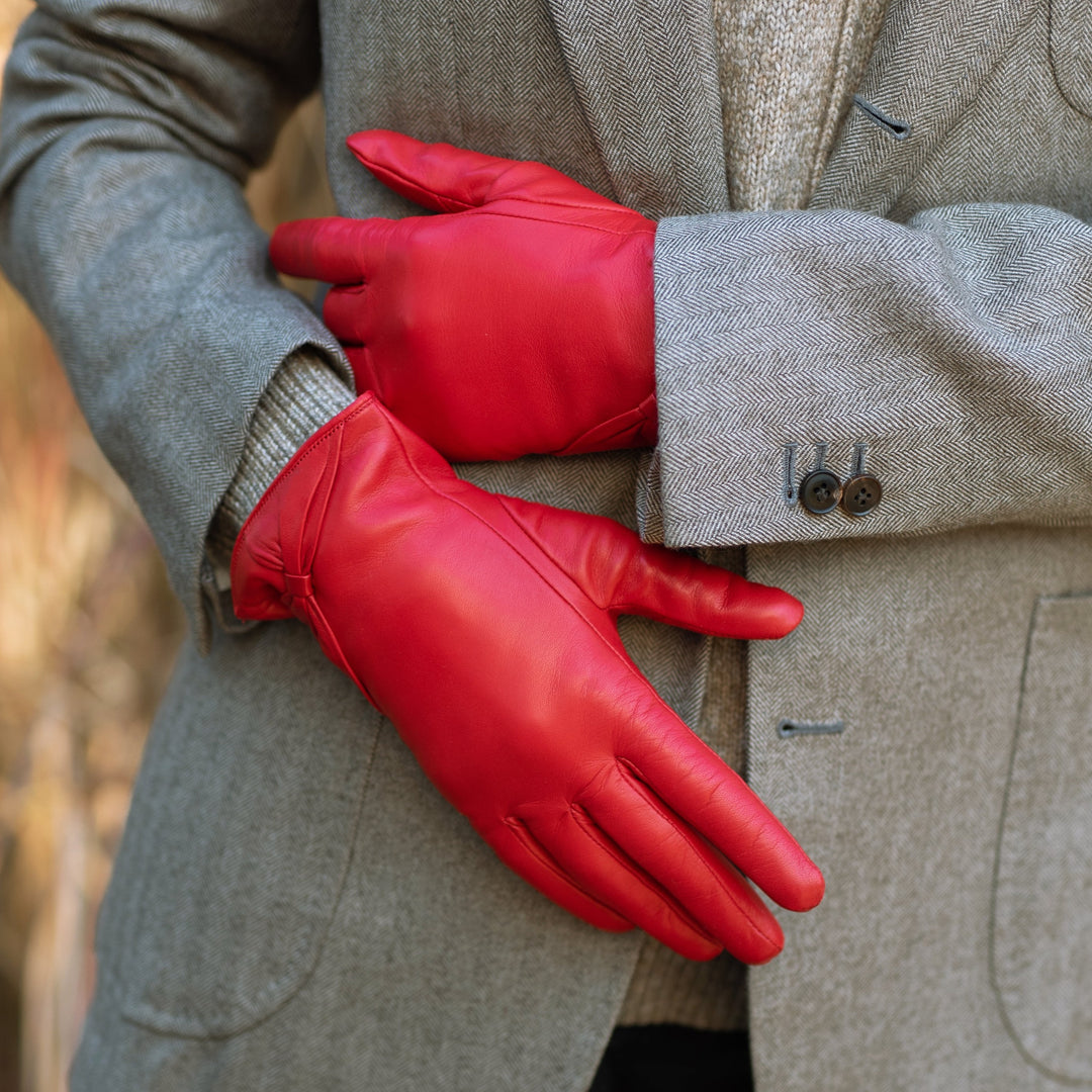 Illustrative example of gloves red leather from Google Search