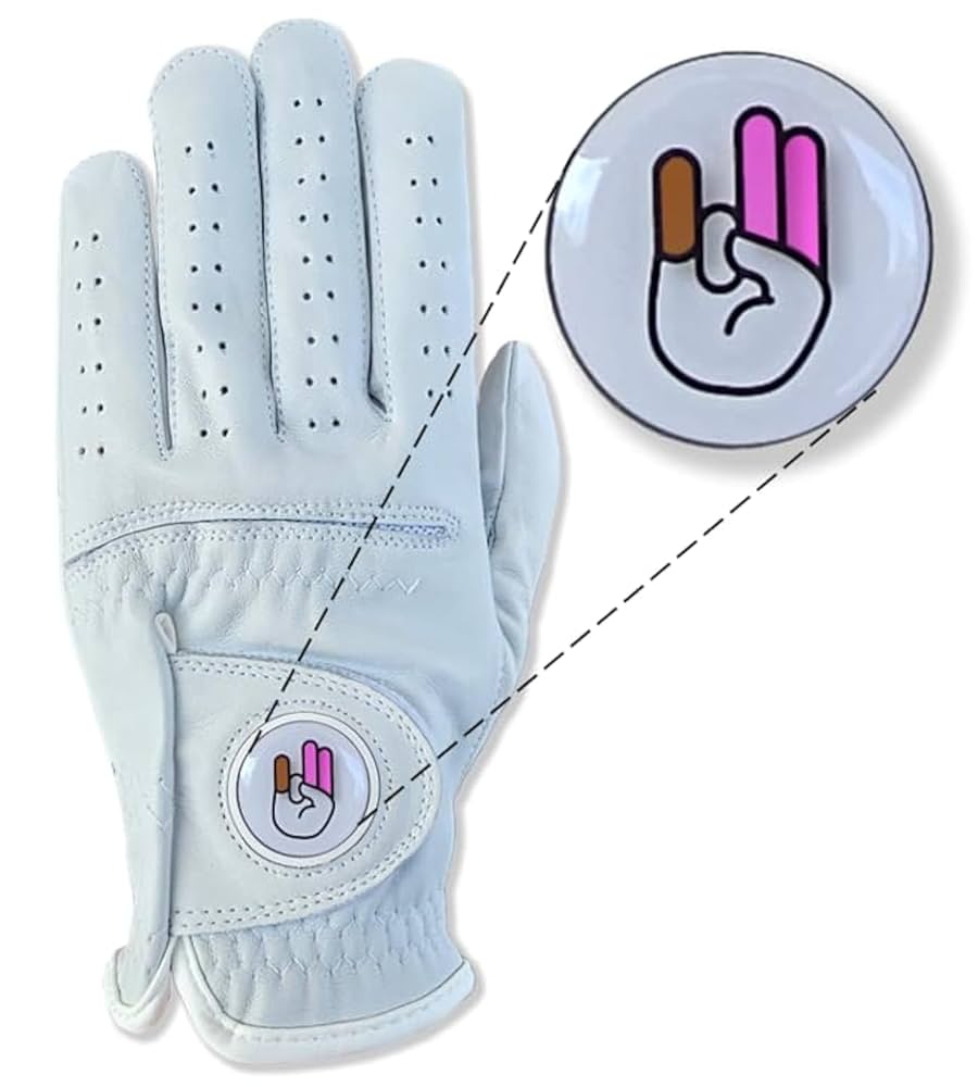 Illustrative example of golf glove with ball marker from Google Search