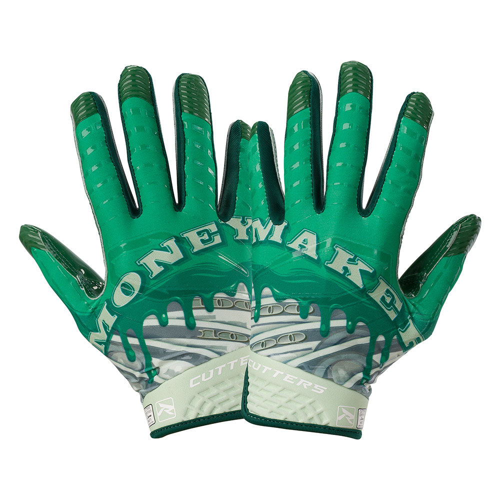 Illustrative example of green football gloves from Google Search