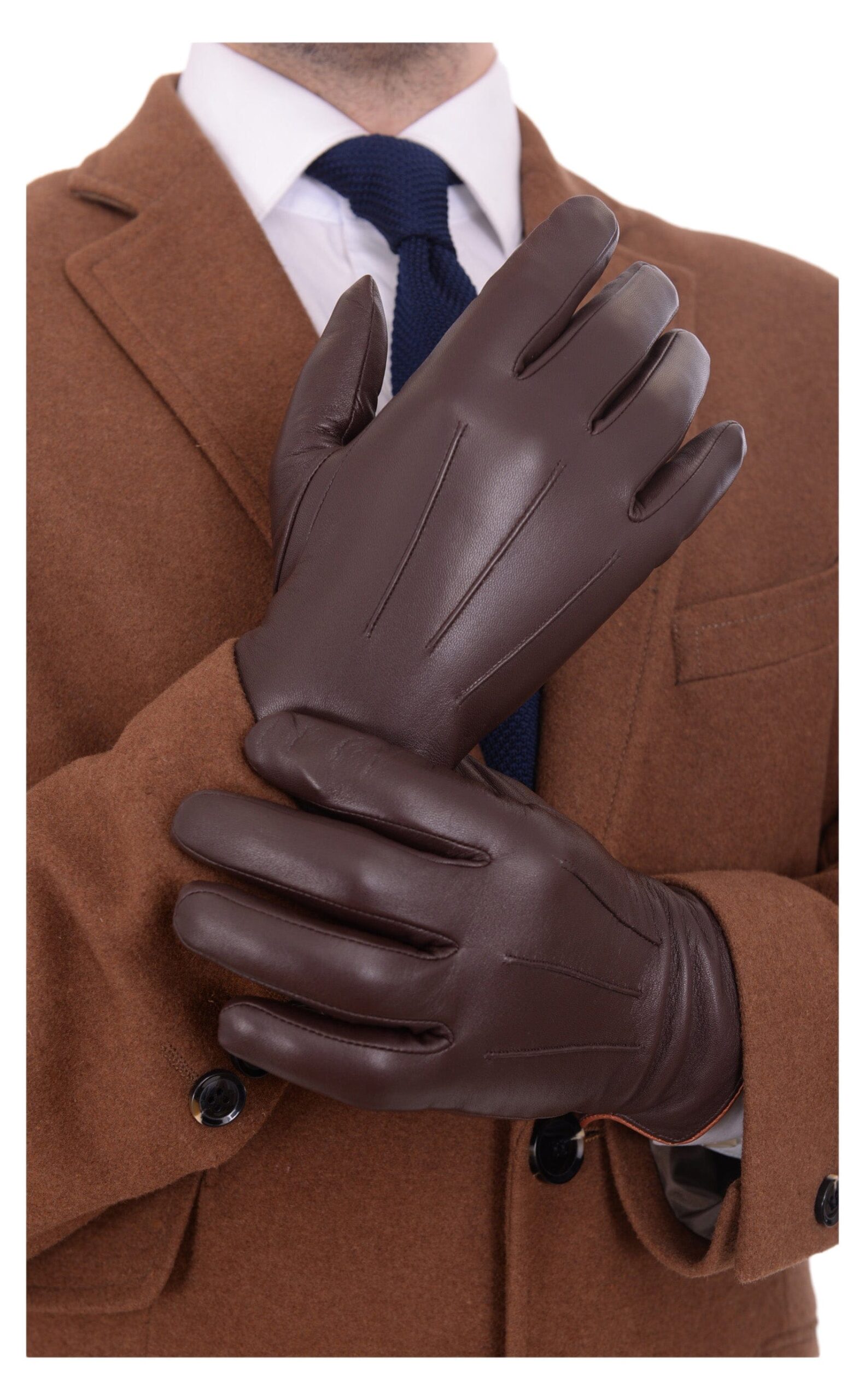 Illustrative example of mens brown leather gloves from Google Search