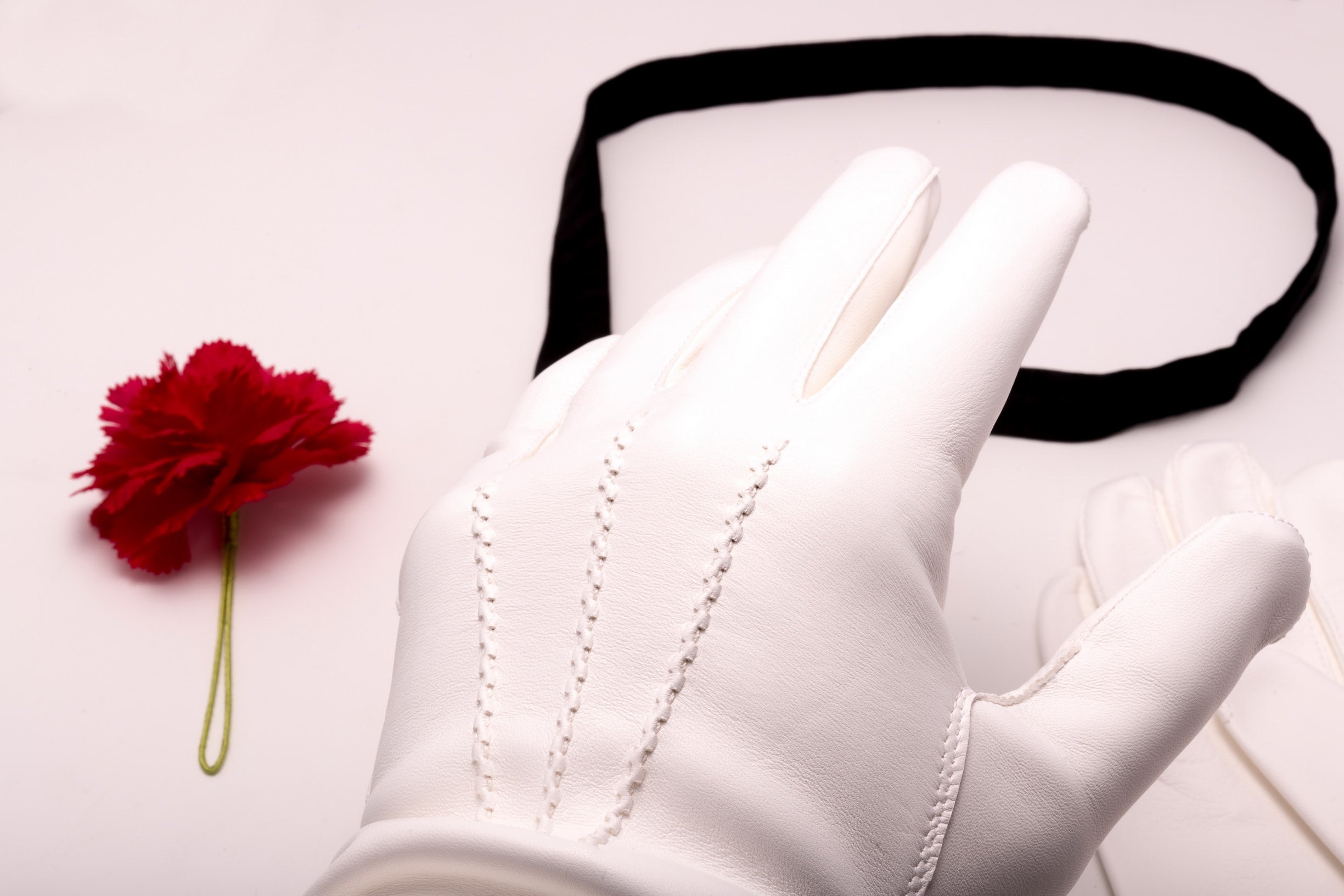 Illustrative example of mens white gloves from Google Search