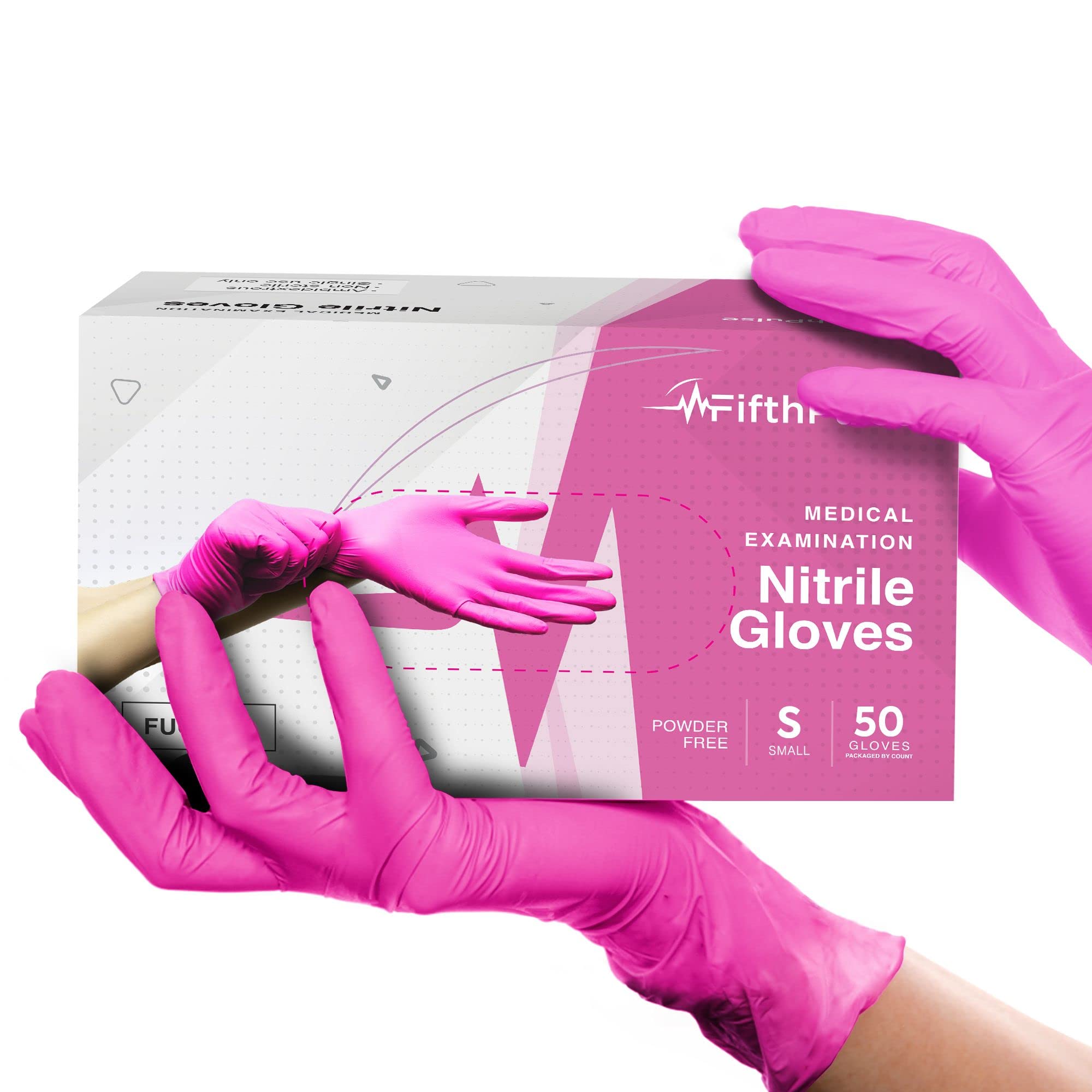 Illustrative example of pink nitrile gloves from Google Search