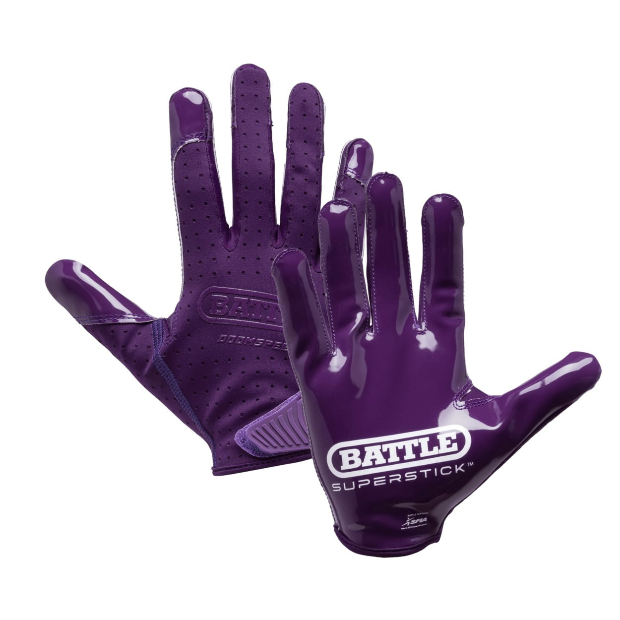 Illustrative example of purple football gloves from Google Search