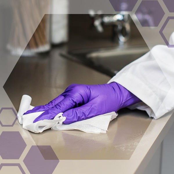 Illustrative example of purple nitrile gloves from Google Search