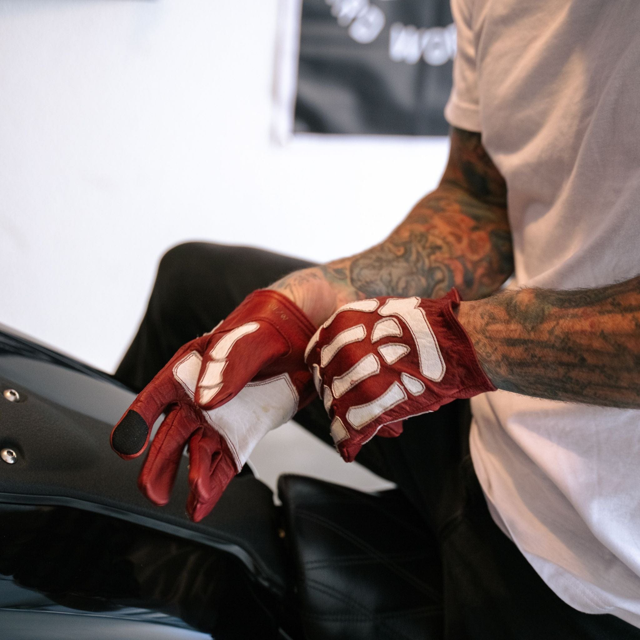 Illustrative example of skeleton motorcycle gloves from Google Search