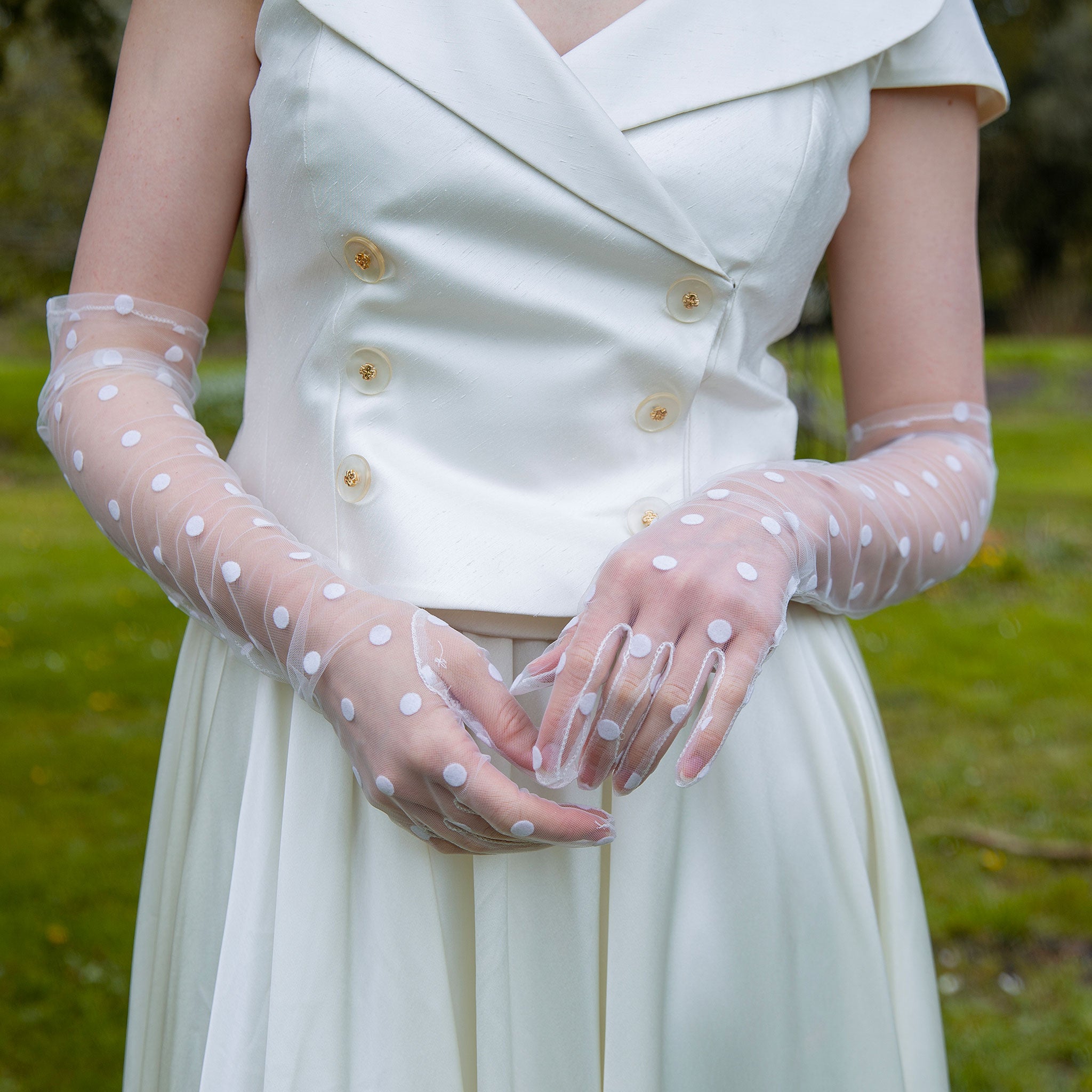 Illustrative example of tulle gloves from Google Search