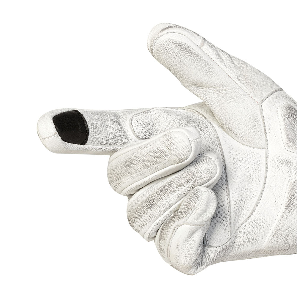 Illustrative example of white motorcycle gloves from Google Search