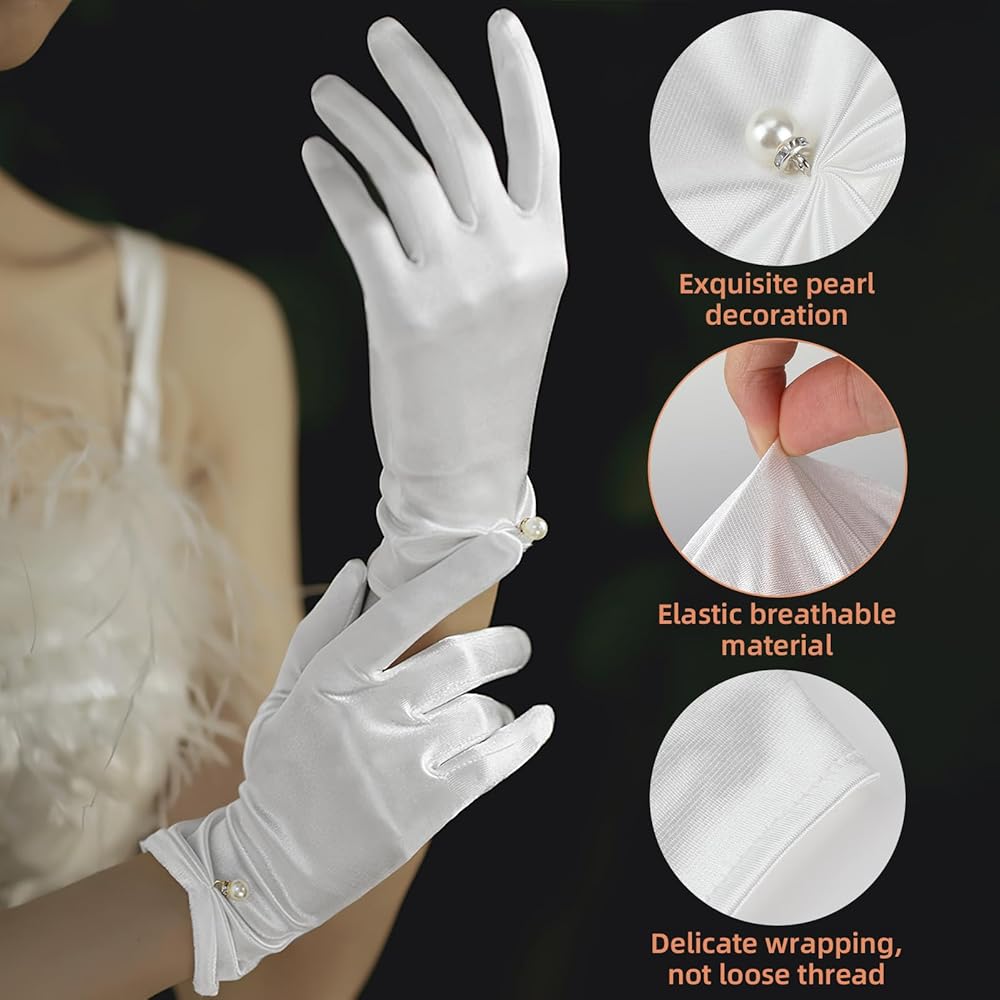 Illustrative example of white satin gloves from Google Search